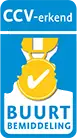 Het logo voor CCV erkenning Buurtbemiddeling